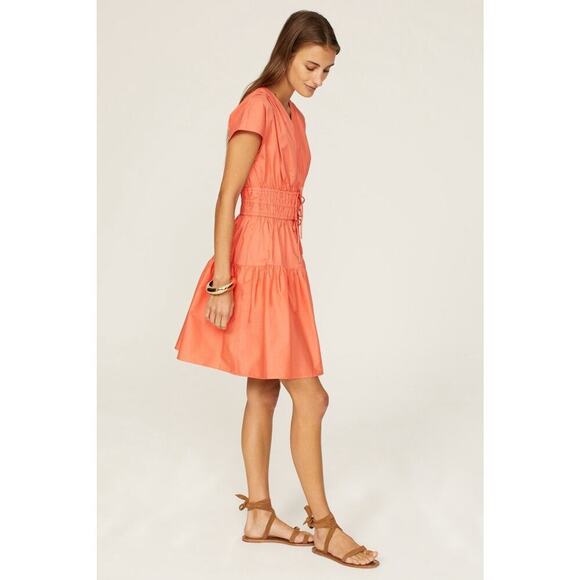 10 Crosby Derek Lam Dresses & Skirts - Derek Lam 10 Crosby Tora Tie waist Mini Dress Orange Coral NWTA Tiered V Neck 2